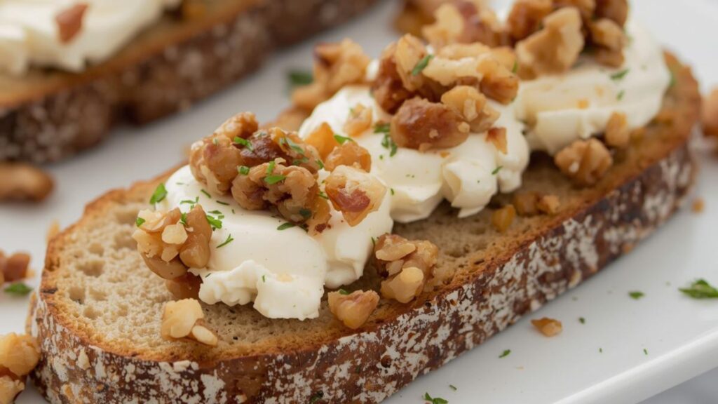 Recette tartine de chèvre chaud, confiture de potimarron au safran et noix - safran bio Alsace