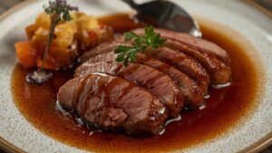 recette - Magret de canard déglacé au sirop de safran